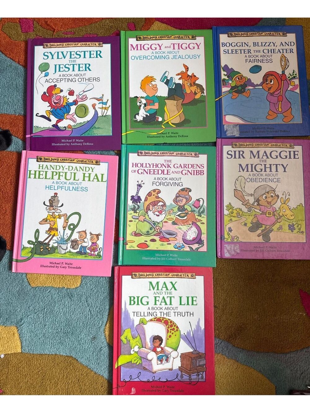 Vintage Building Christian Character 7 Book Lot Michael P Waite Hardcover Kids